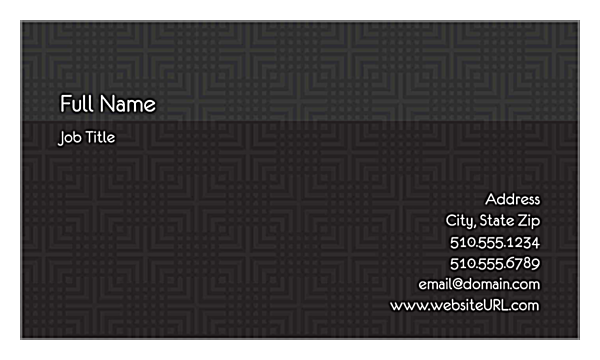 Labyrinth Checkers back - Business Cards Maker