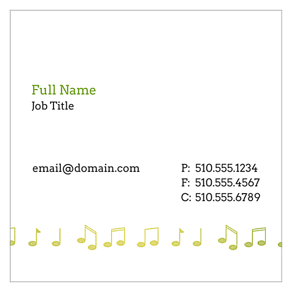 Music Notes front - Business Cards Maker