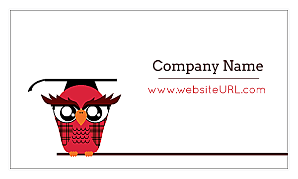 Classroom Owl front - Business Cards Maker