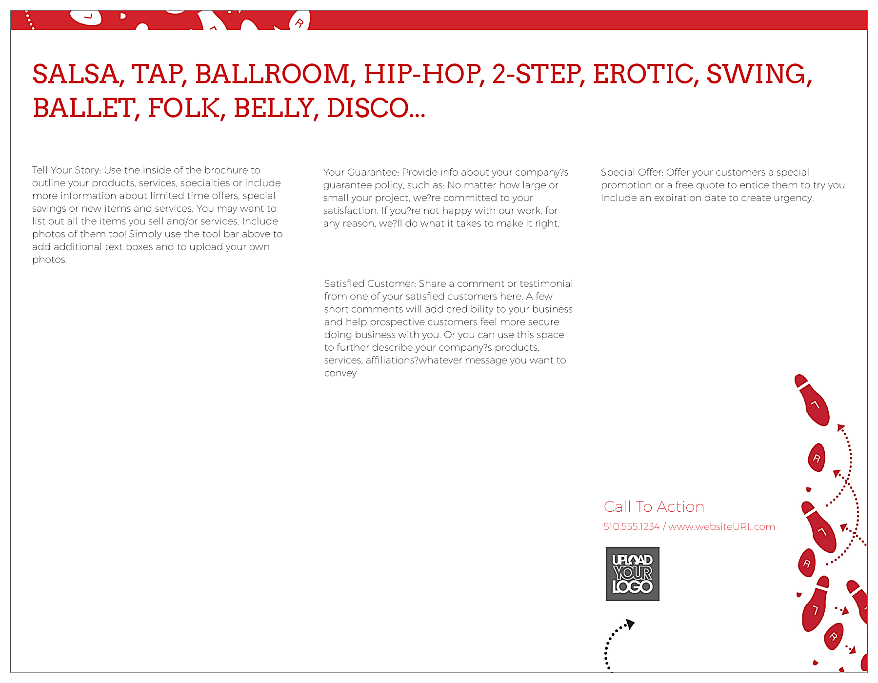 Dancing Shoes back - Brochures Maker