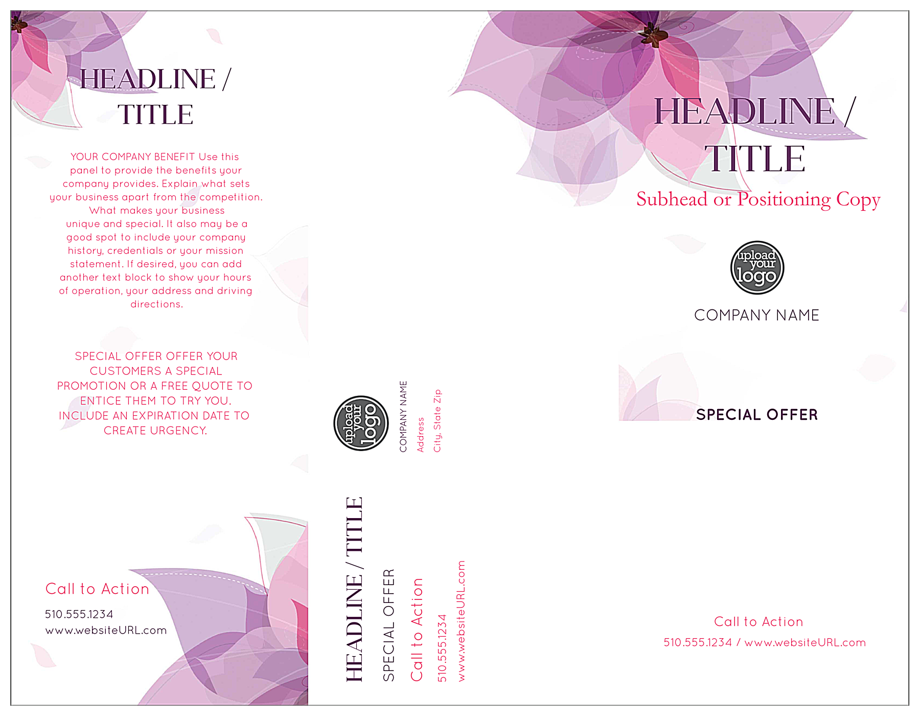 Purple Flower front - Brochures Maker