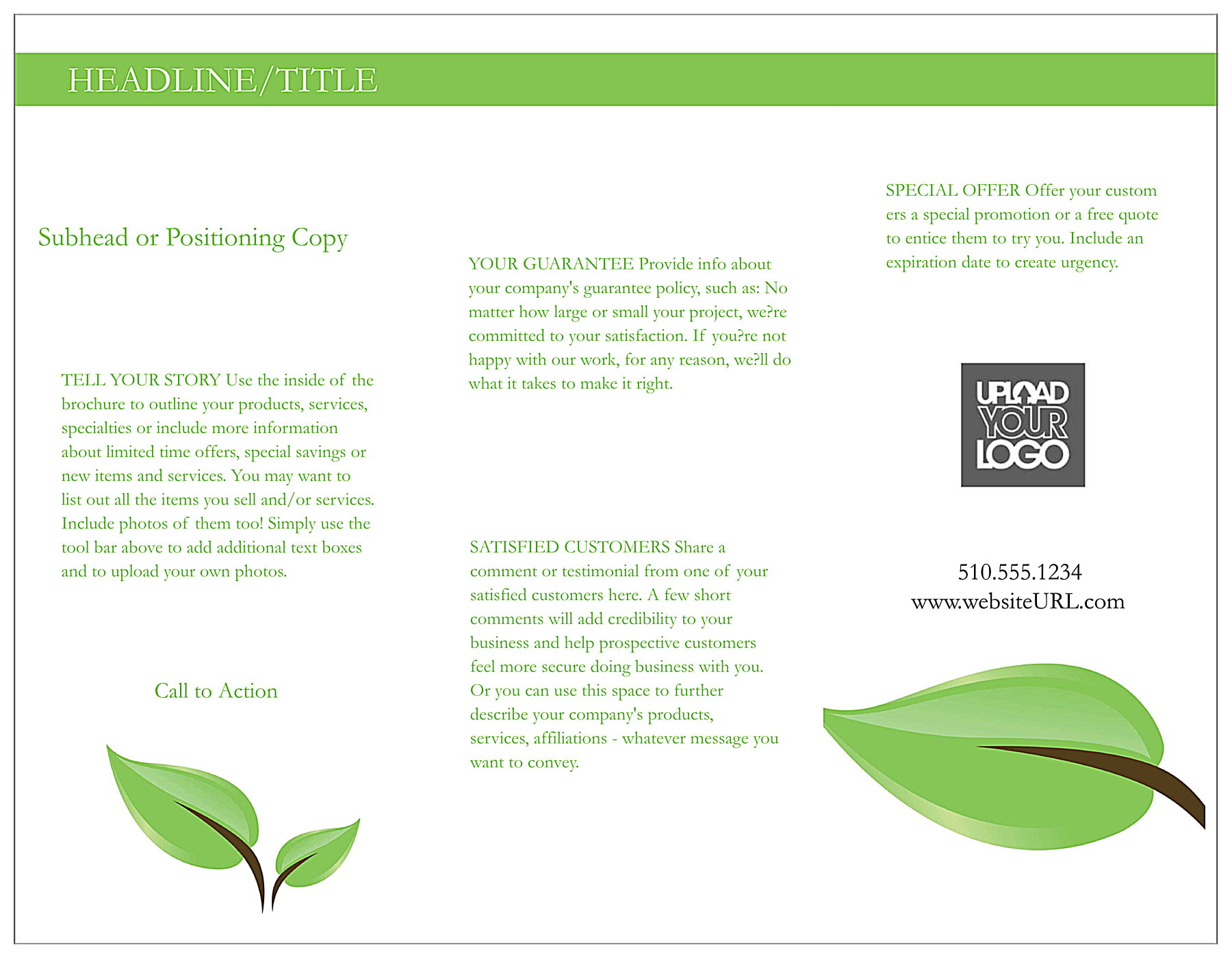 Green Leaves back - Brochures Maker