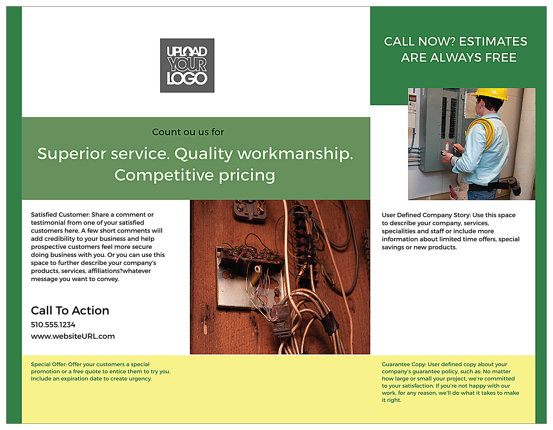 Electrical Service back - Brochures Maker