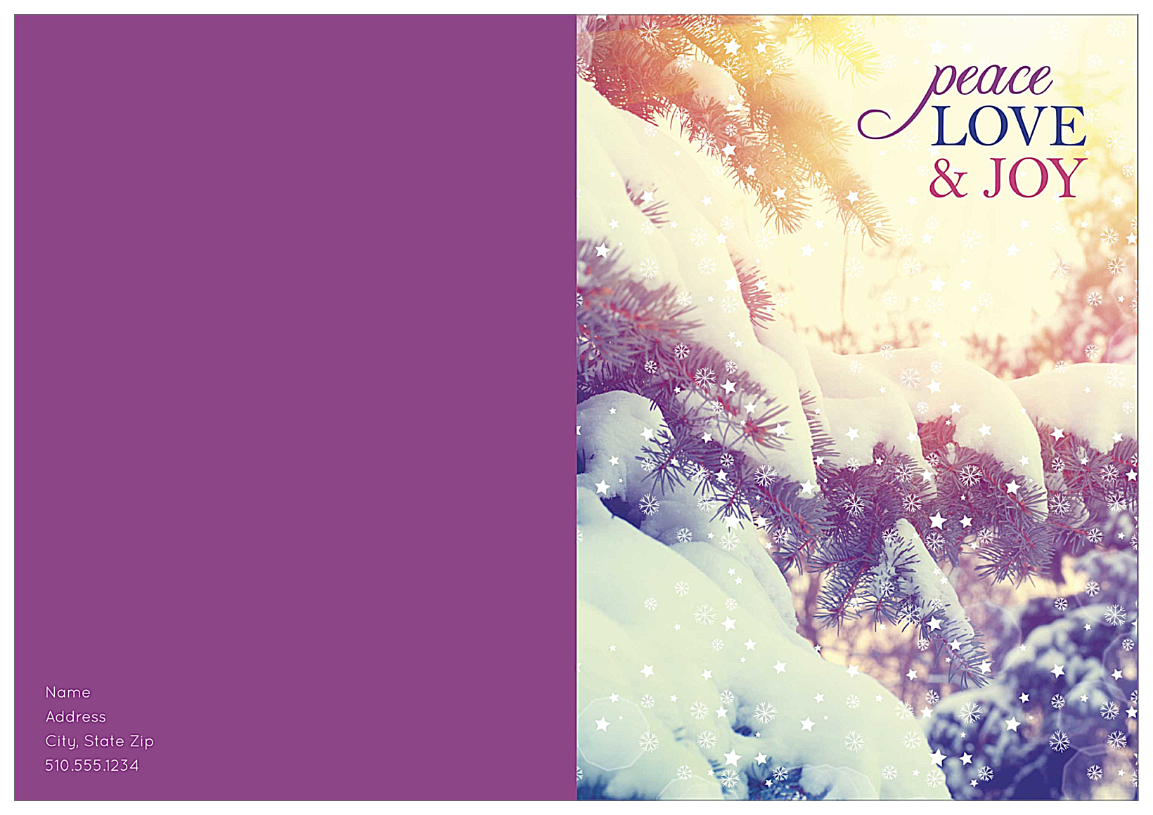 Snowy Peace front - Greeting Cards Maker