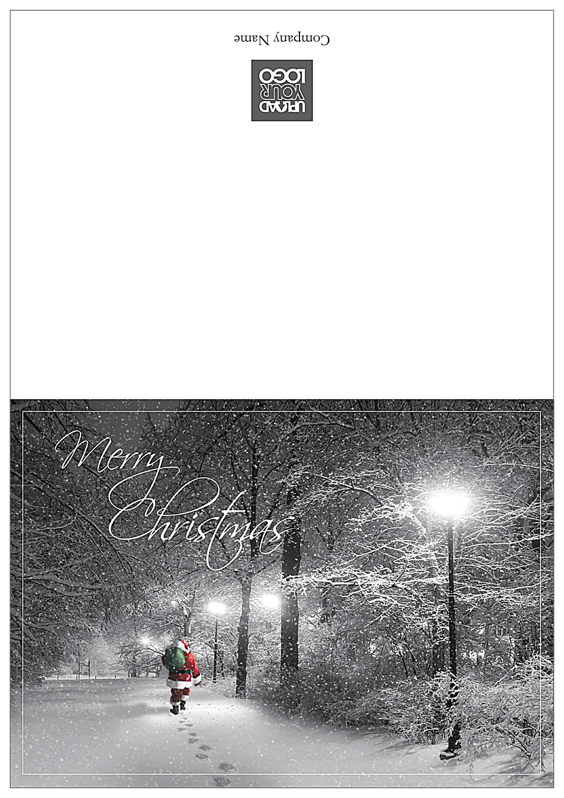 Snowy Merry Christmas front - Greeting Cards Maker