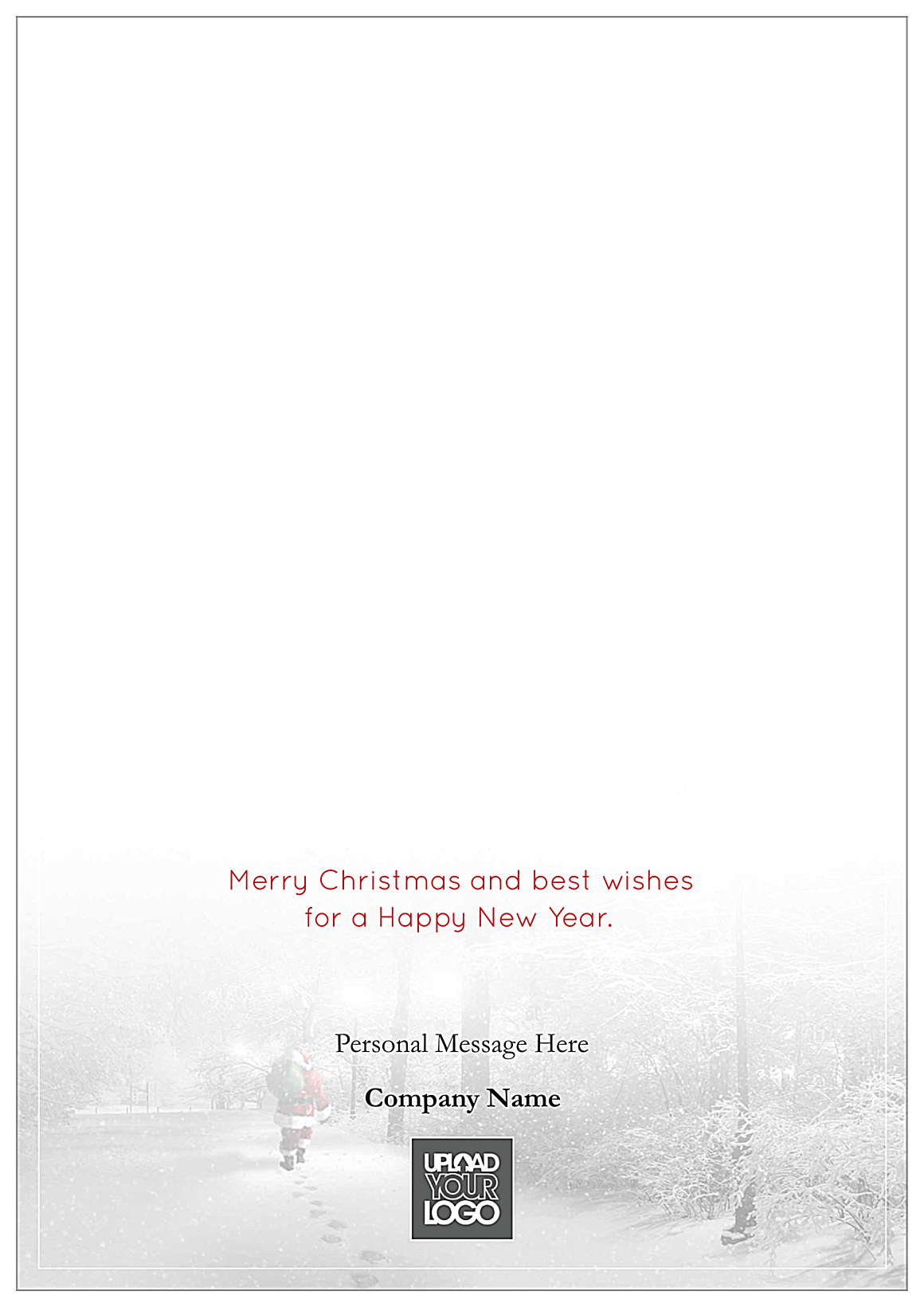 Snowy Merry Christmas back - Greeting Cards Maker