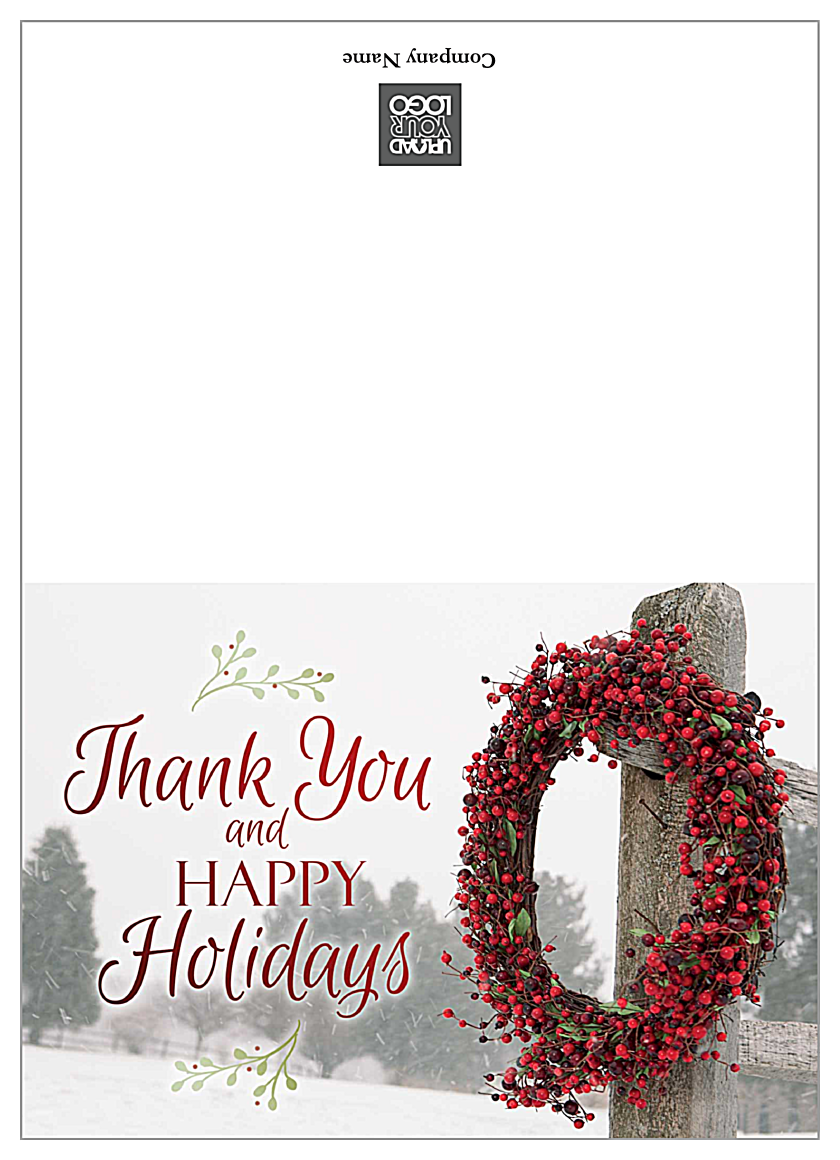 Happy Holidays Wreath front - Greeting Cards Maker