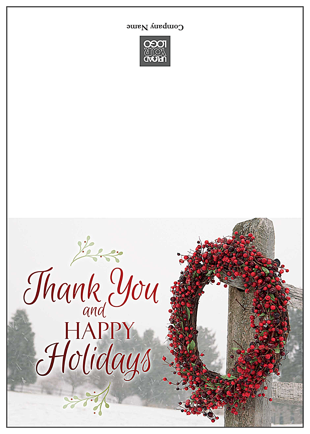 Happy Holidays Wreath front - Greeting Cards Maker
