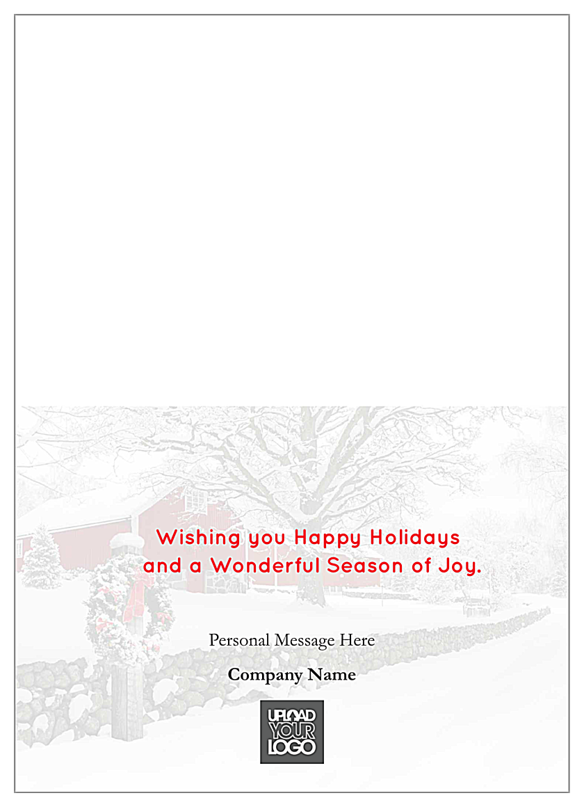 Snowy Season's Greetings back - Greeting Cards Maker