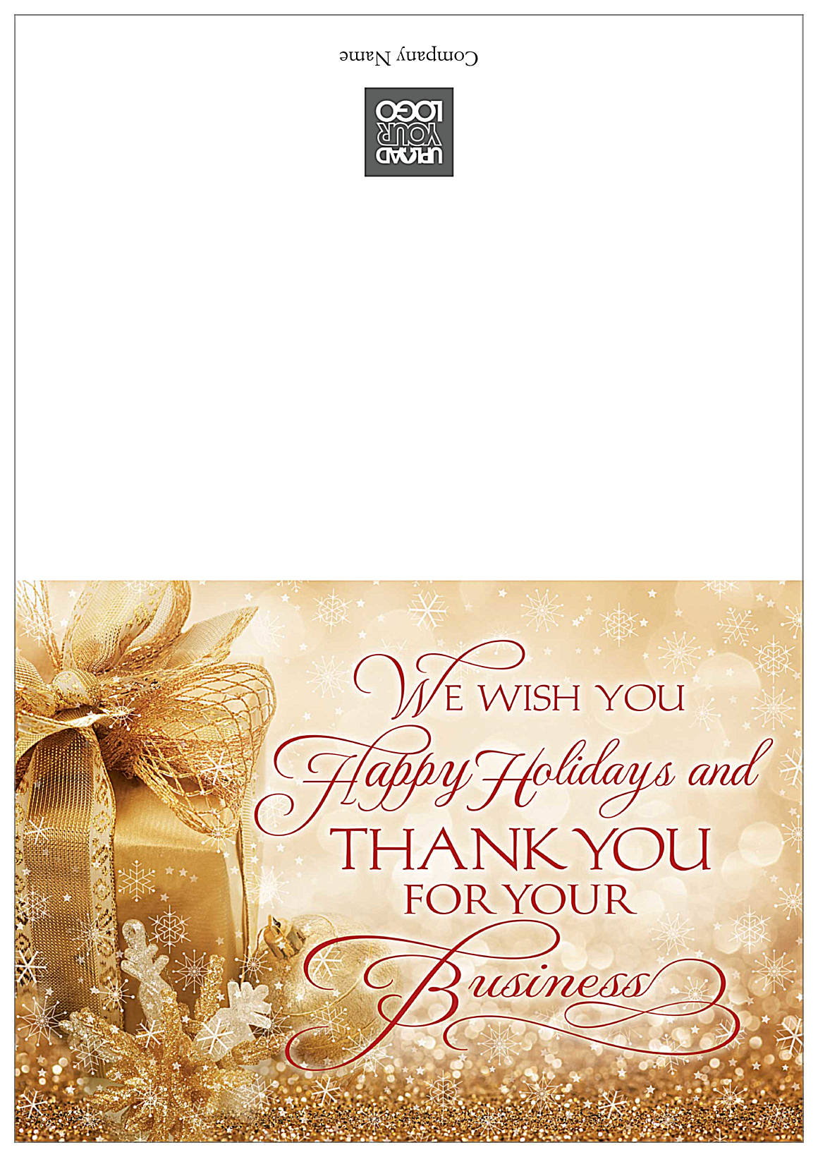 Golden Happy Holidays front - Greeting Cards Maker