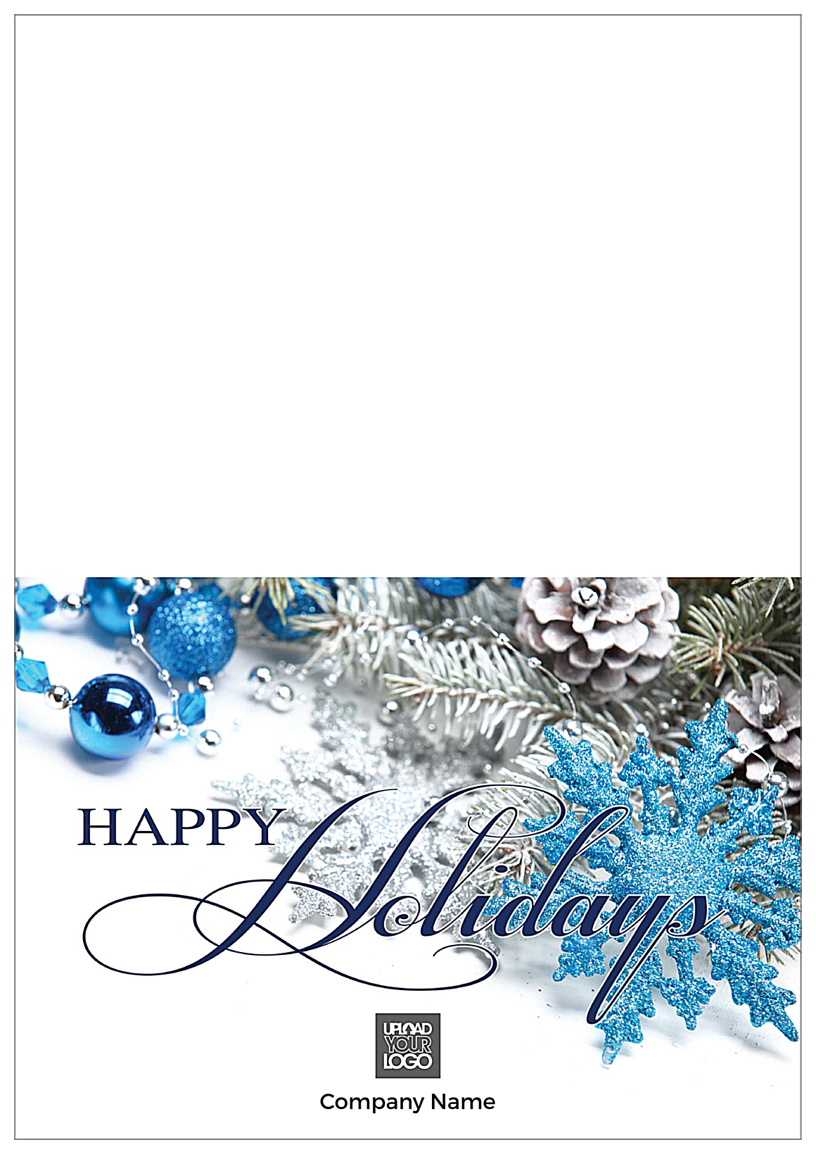 Blue Happy Holidays front - Greeting Cards Maker