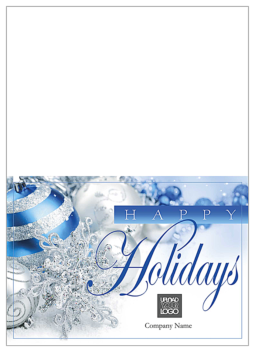 Blue Silver Holidays front - Greeting Cards Maker