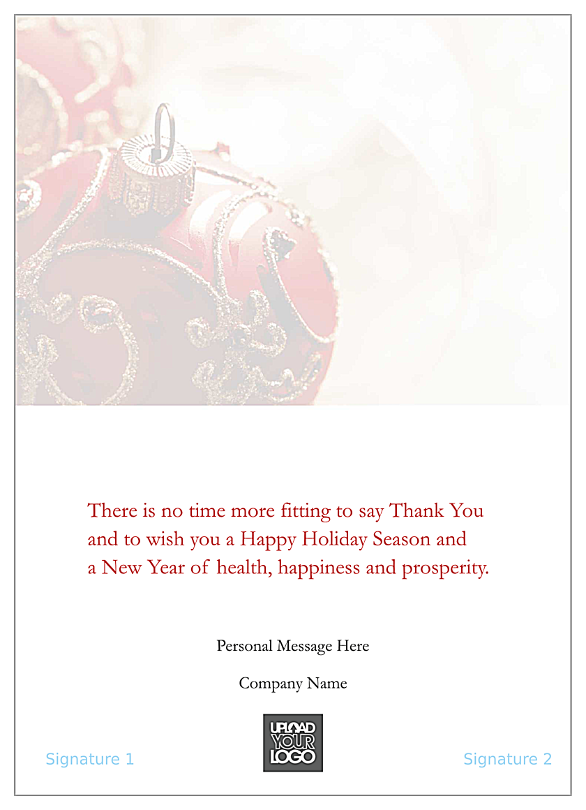 Red Christmas Ornament back - Greeting Cards Maker