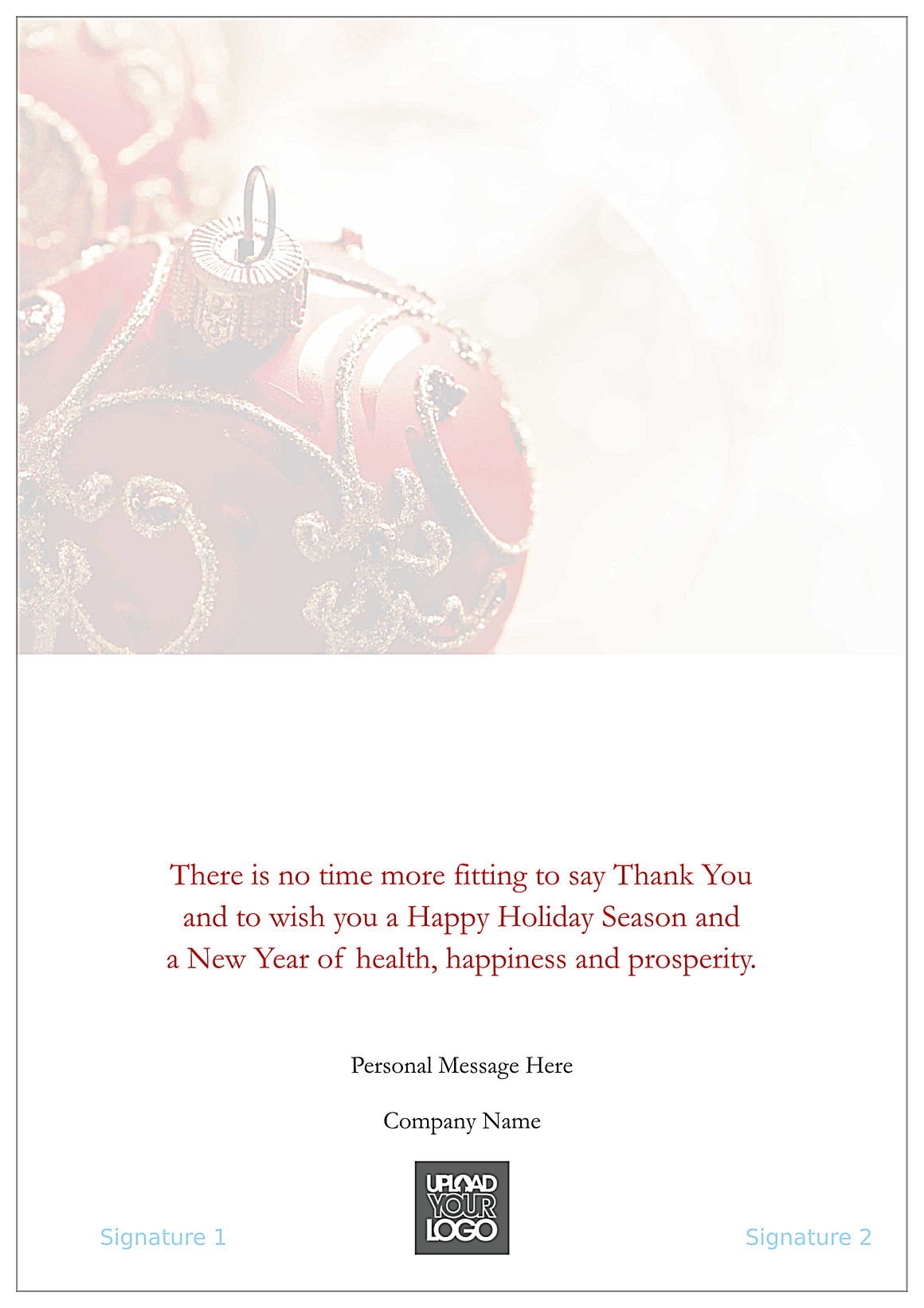 Red Christmas Ornament back - Greeting Cards Maker