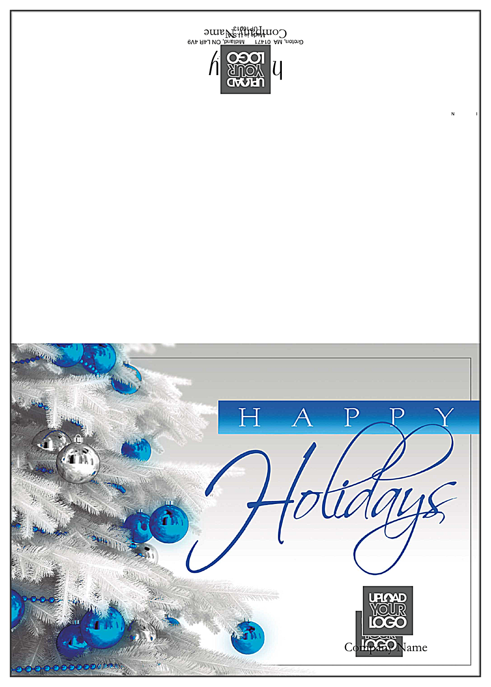 Holiday Blue and Silver front - Greeting Cards Maker