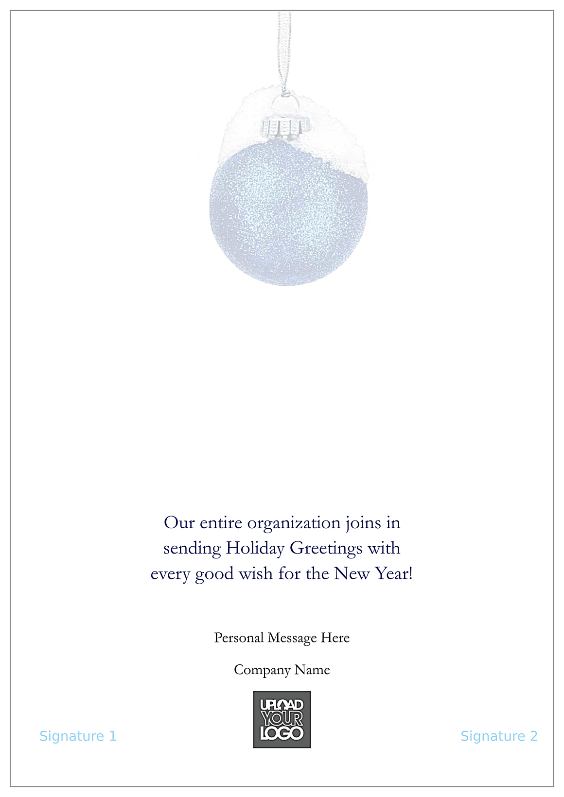 Holiday Blue and Silver back - Greeting Cards Maker