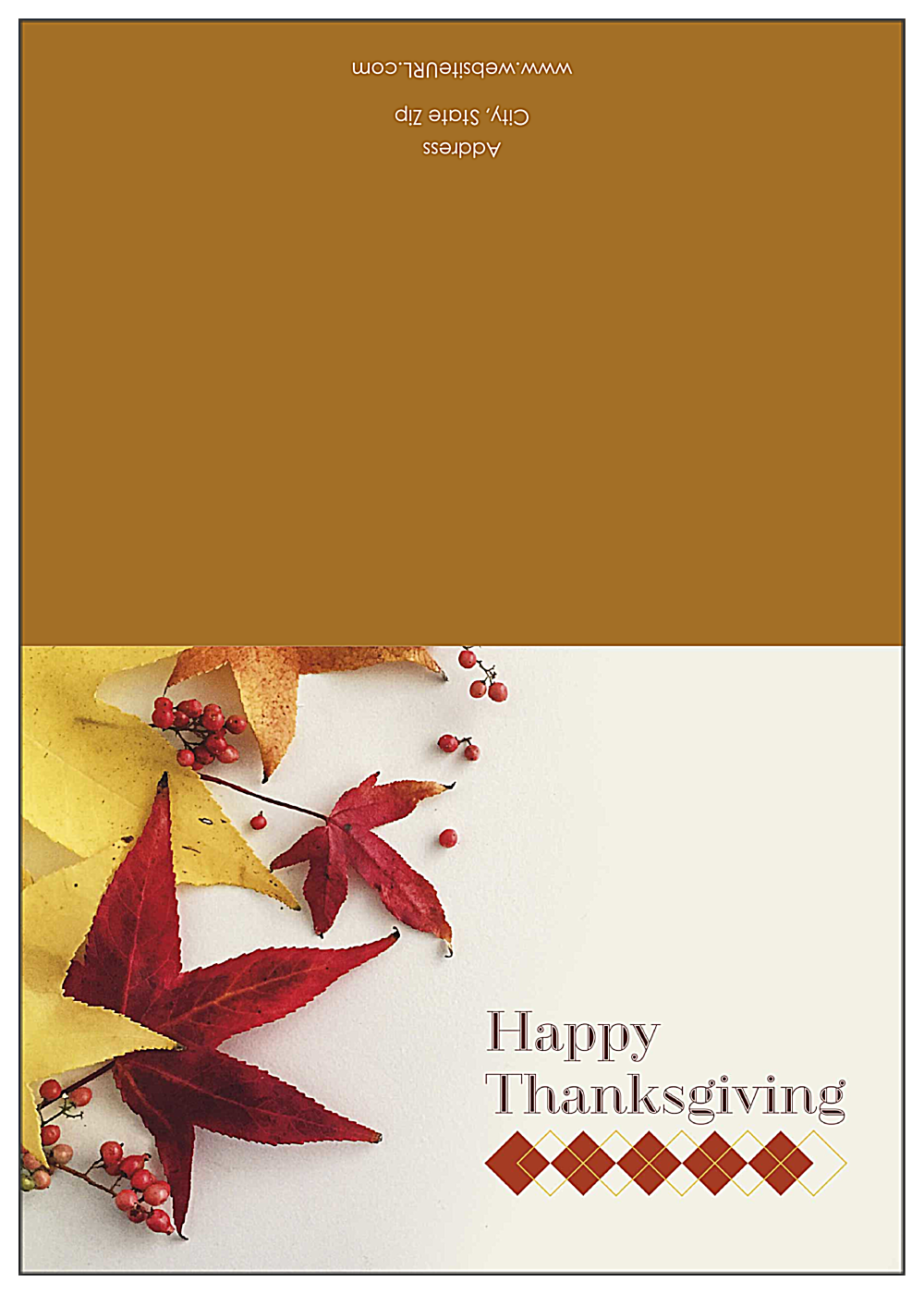 Leaf Thanks front - Greeting Cards Maker