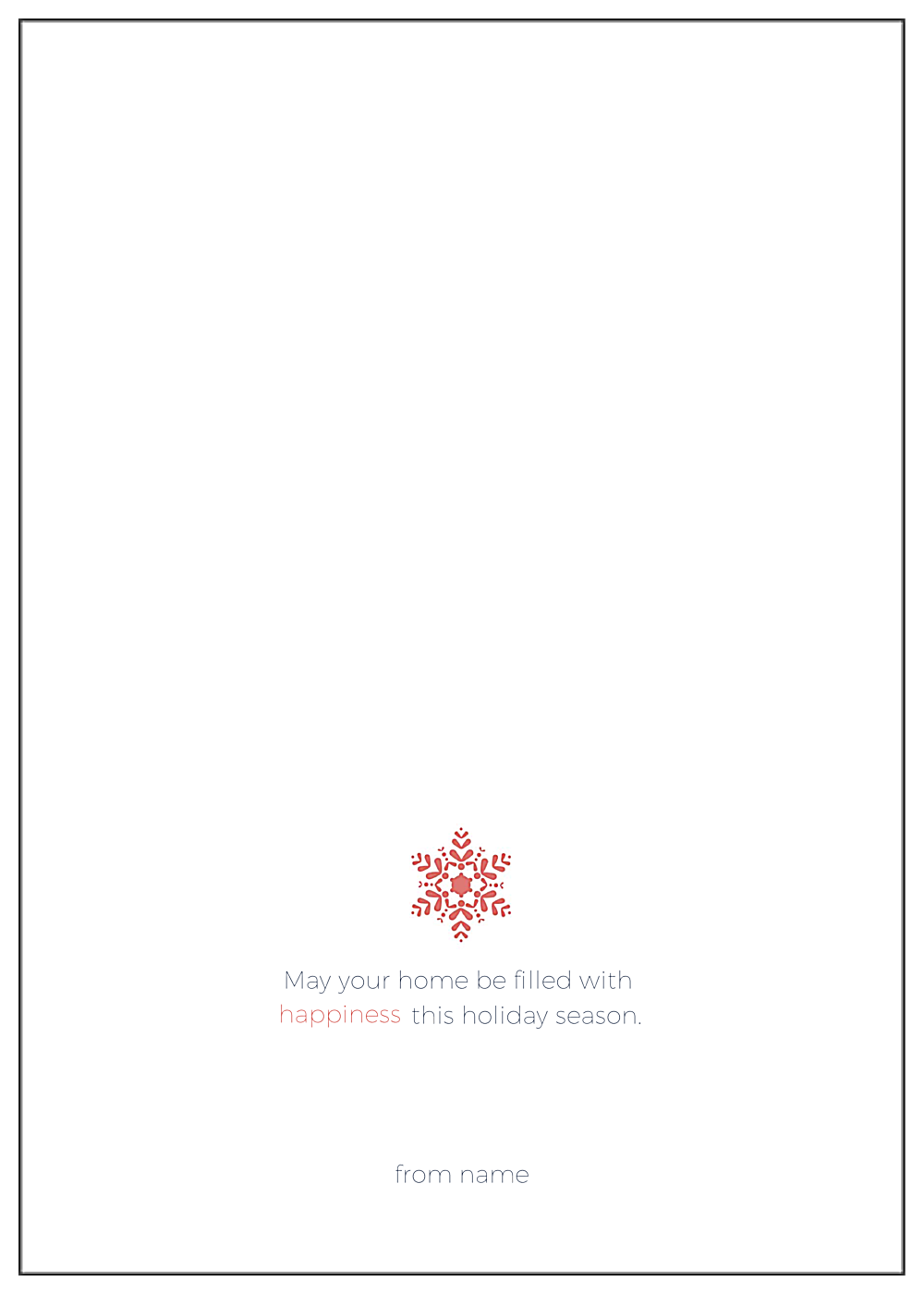 Holiday snowflake back - Greeting Cards Maker