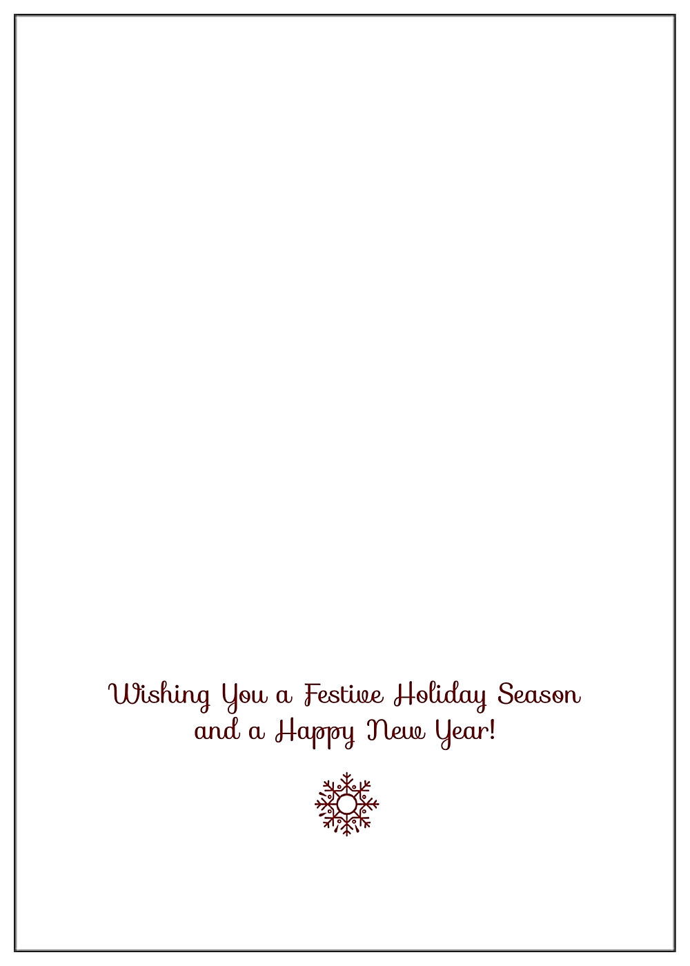 Holiday Flakes back - Greeting Cards Maker