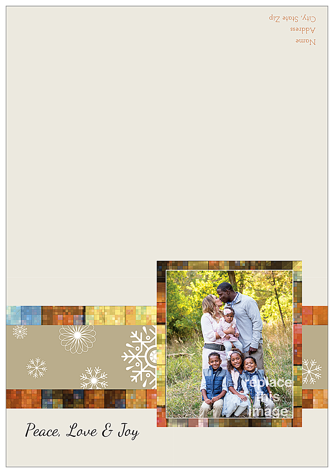 Mosaic Snowflakes front - Greeting Cards Maker