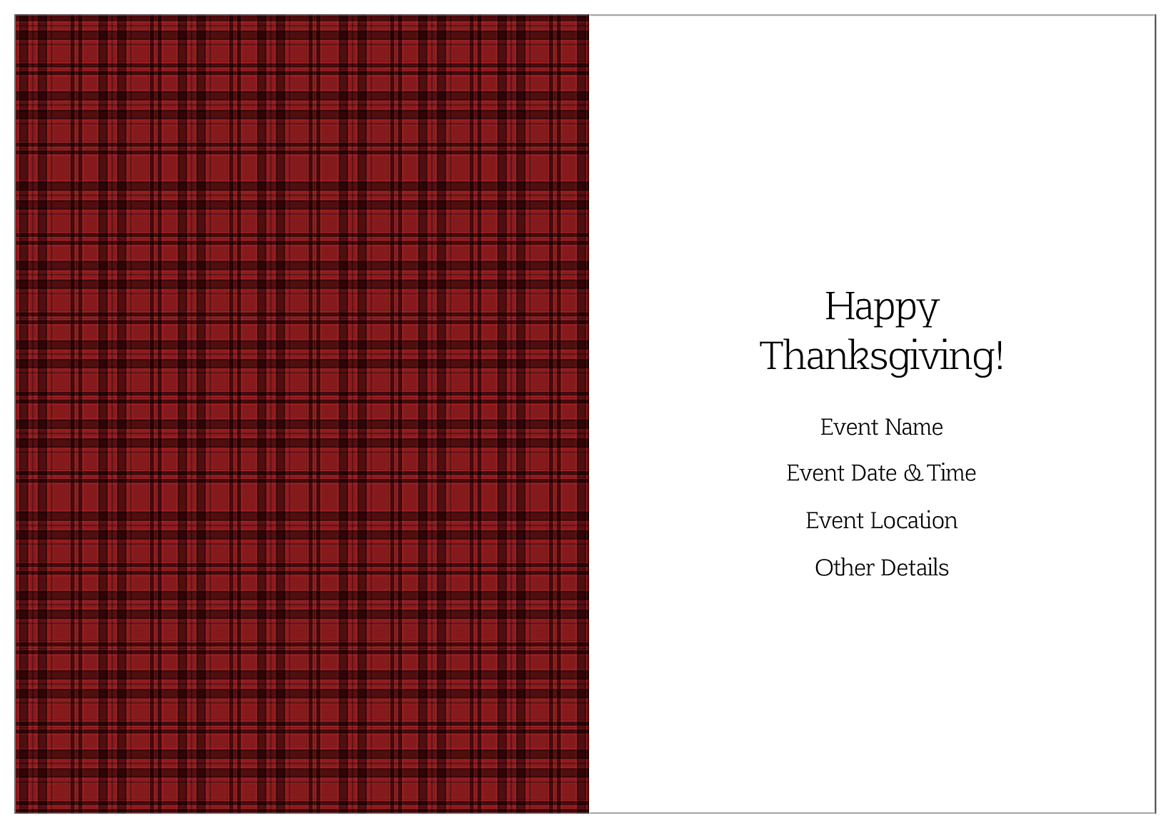 Thanks Plaid back - Greeting Cards Maker