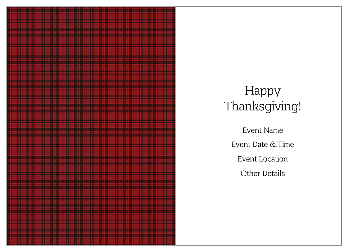 Thanks Plaid back - Greeting Cards Maker