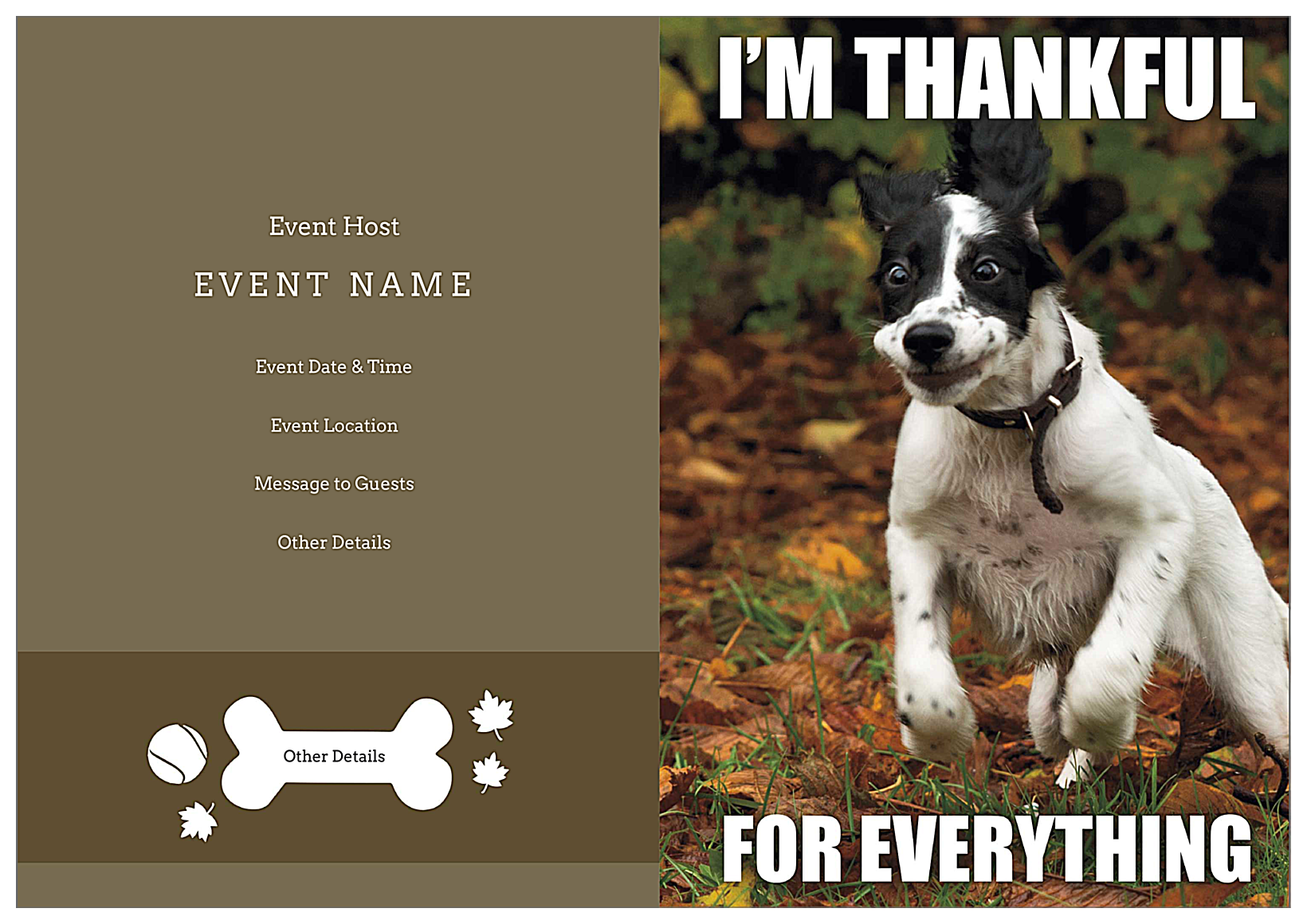 Thankful Pup front - Greeting Cards Maker