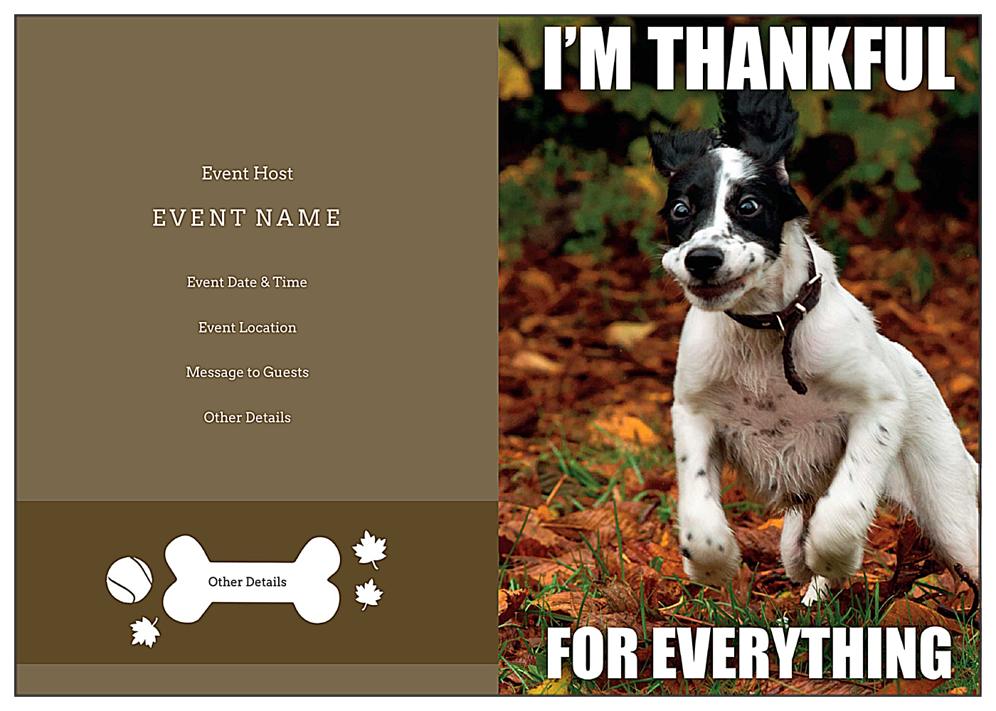 Thankful Pup front - Greeting Cards Maker
