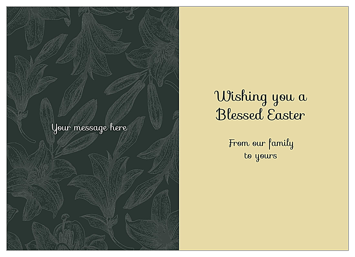 Easter Blessings back - Greeting Cards Maker