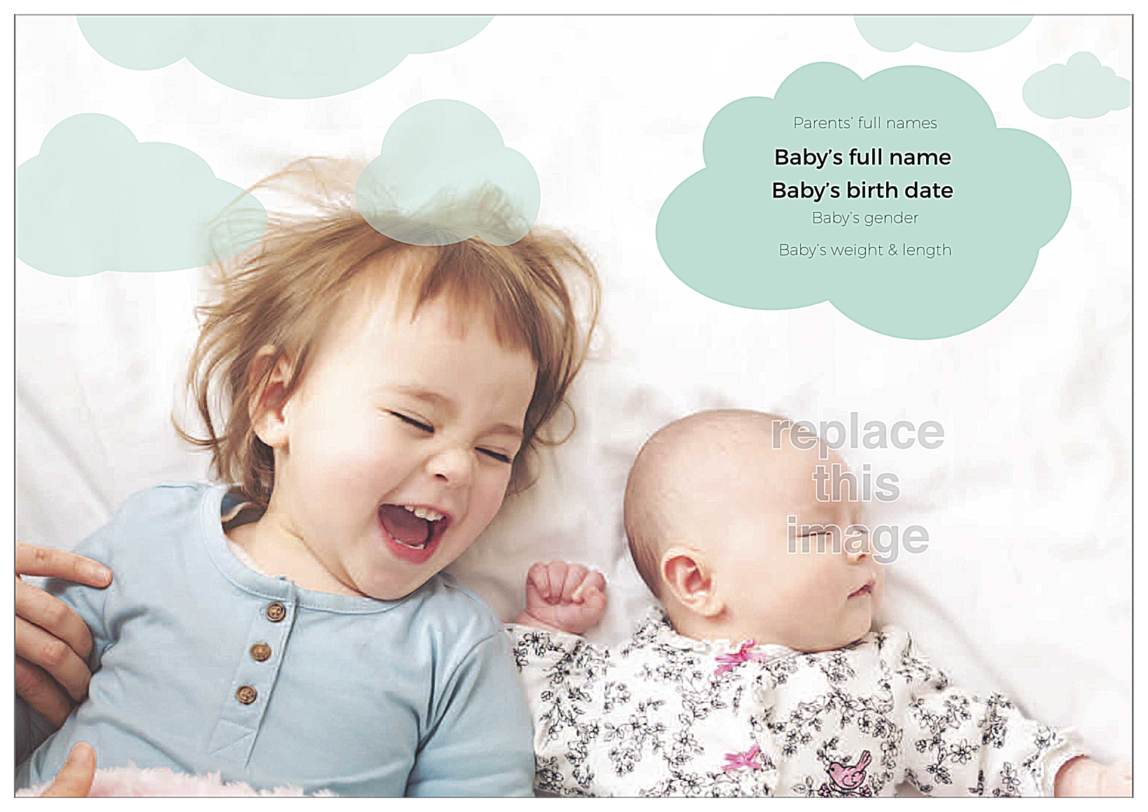 Raindrops Baby back - Greeting Cards Maker