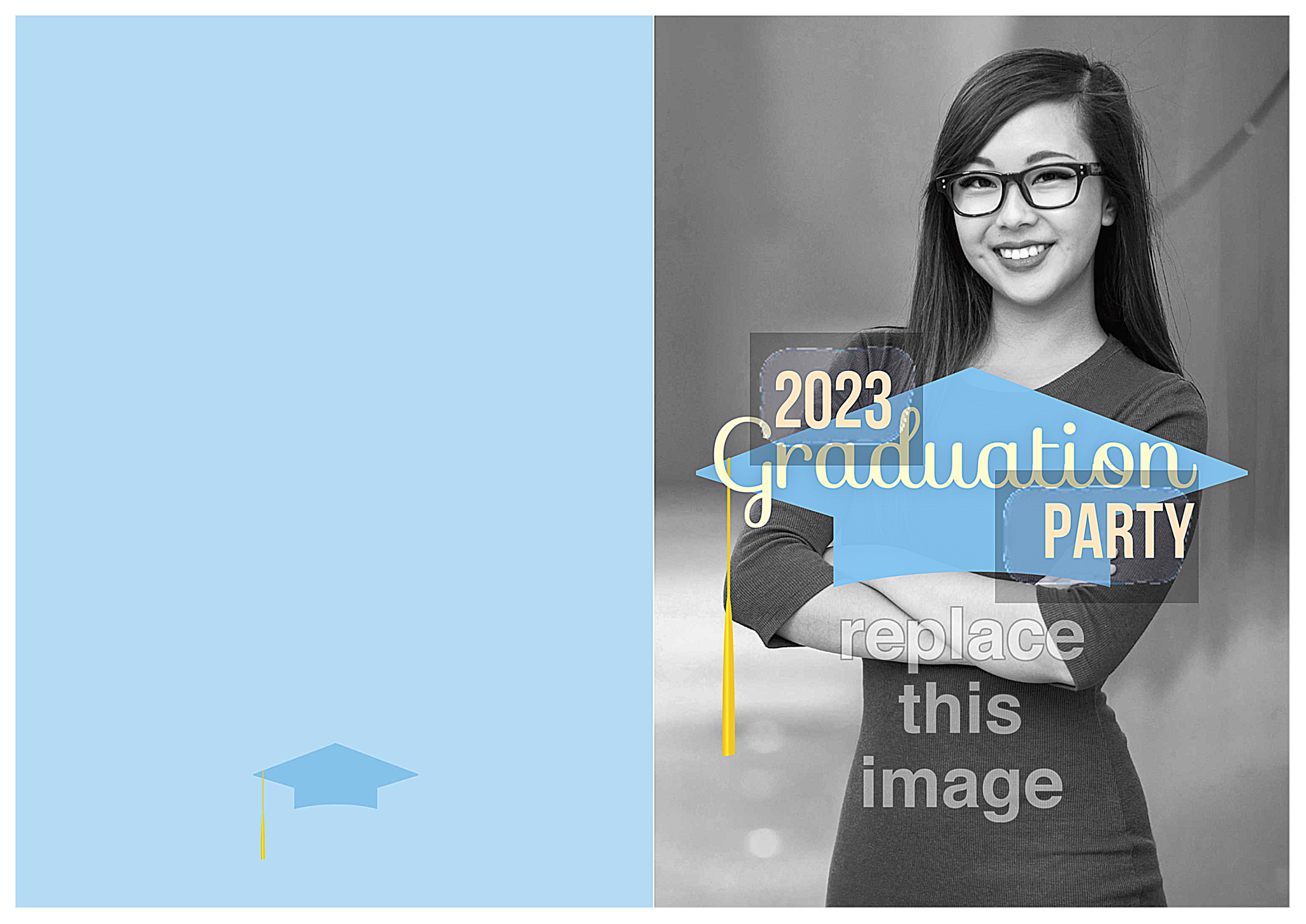 Grad Cap Party front - Greeting Cards Maker