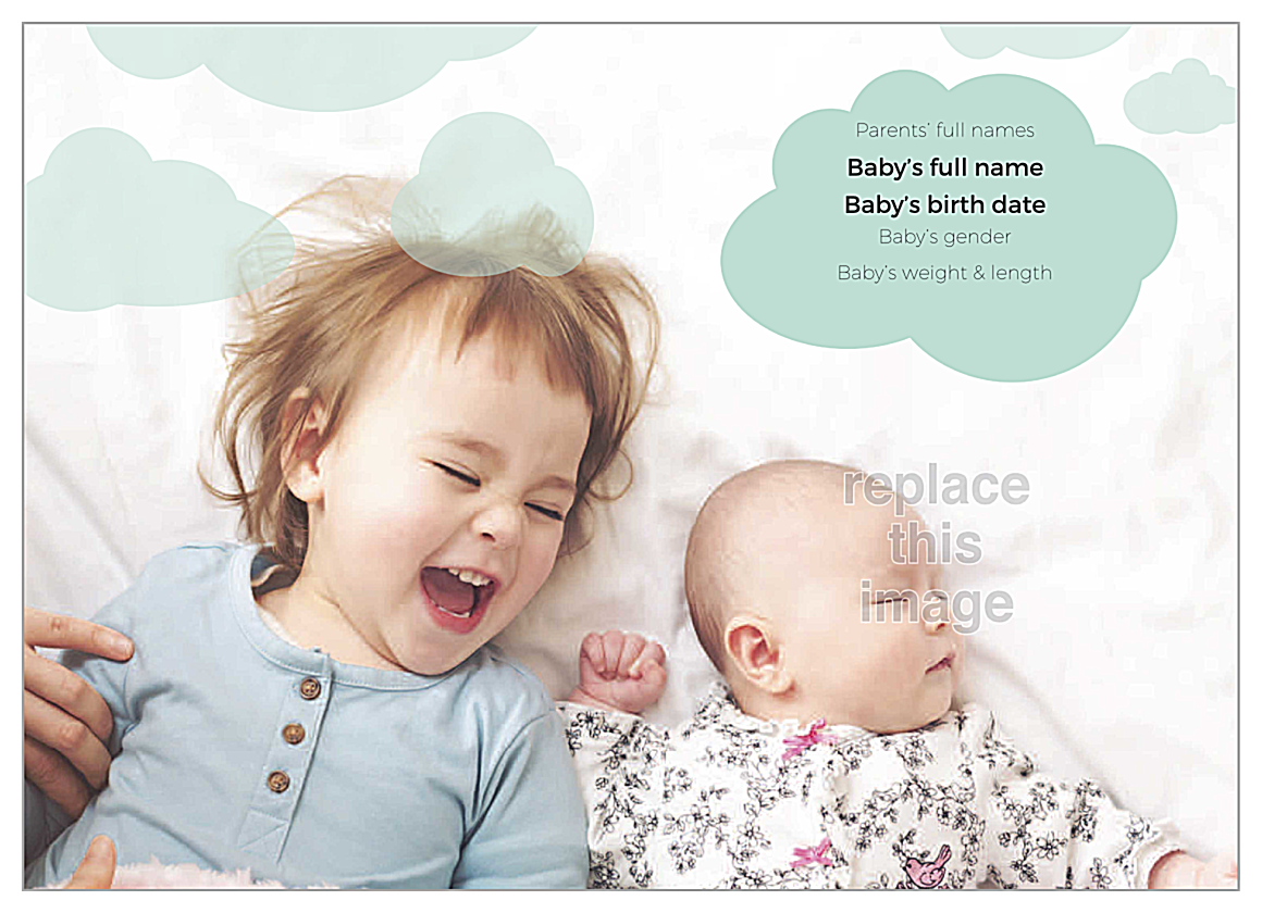 Raindrops Baby back - Greeting Cards Maker