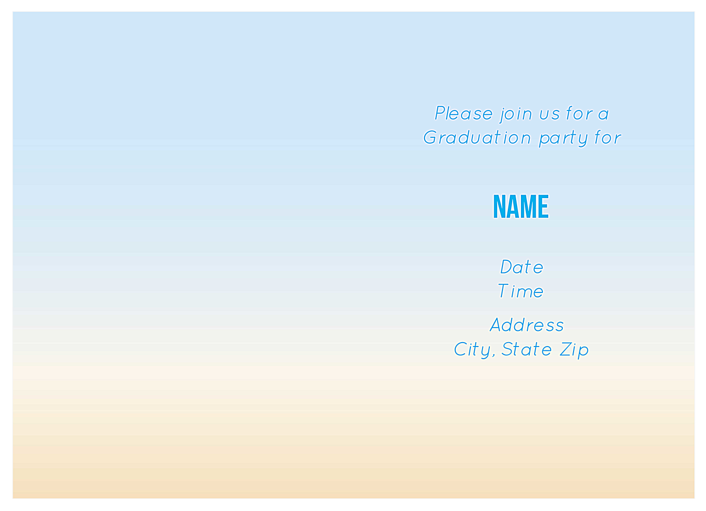 Grad Cap Party back - Greeting Cards Maker