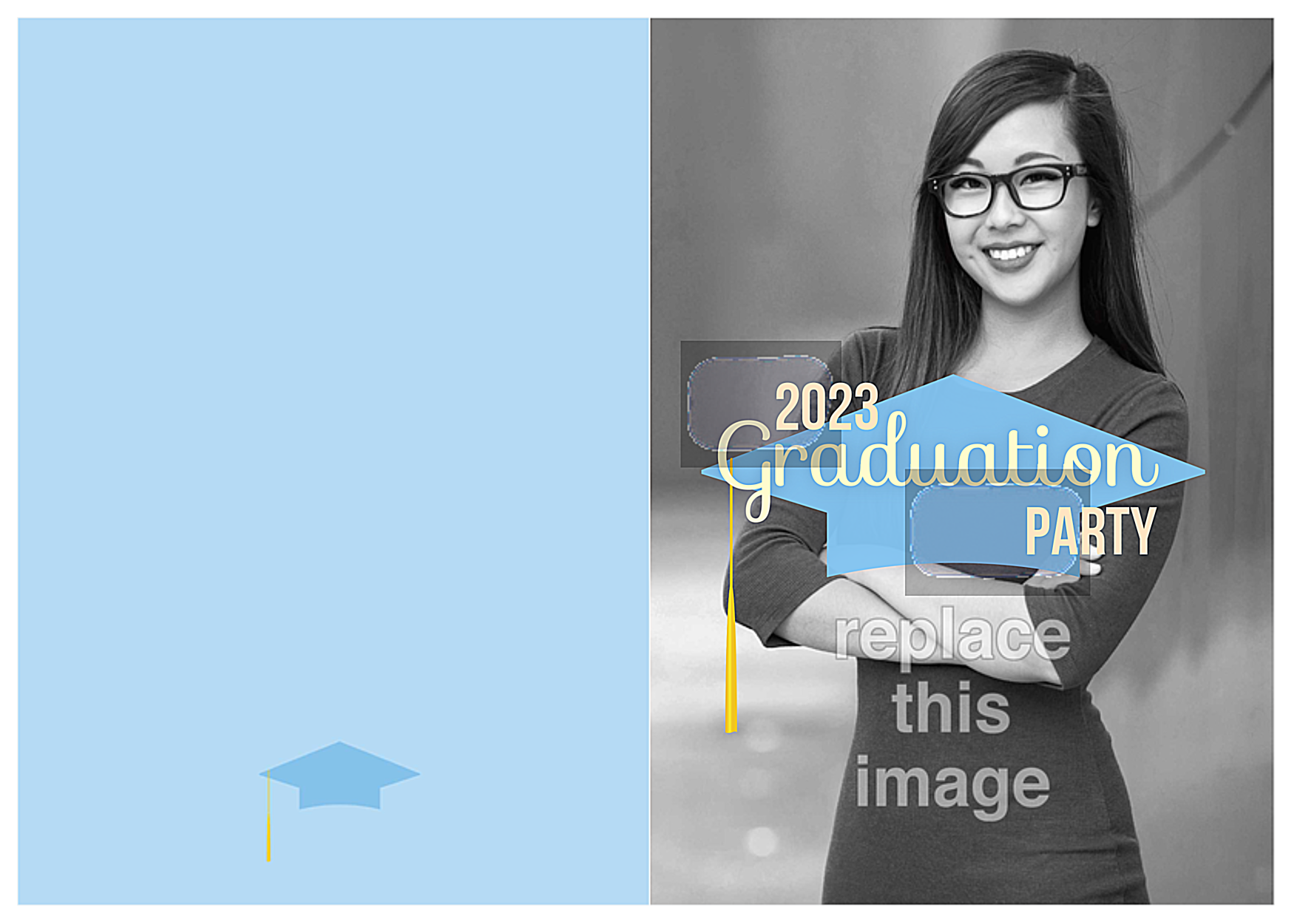 Grad Cap Party front - Greeting Cards Maker