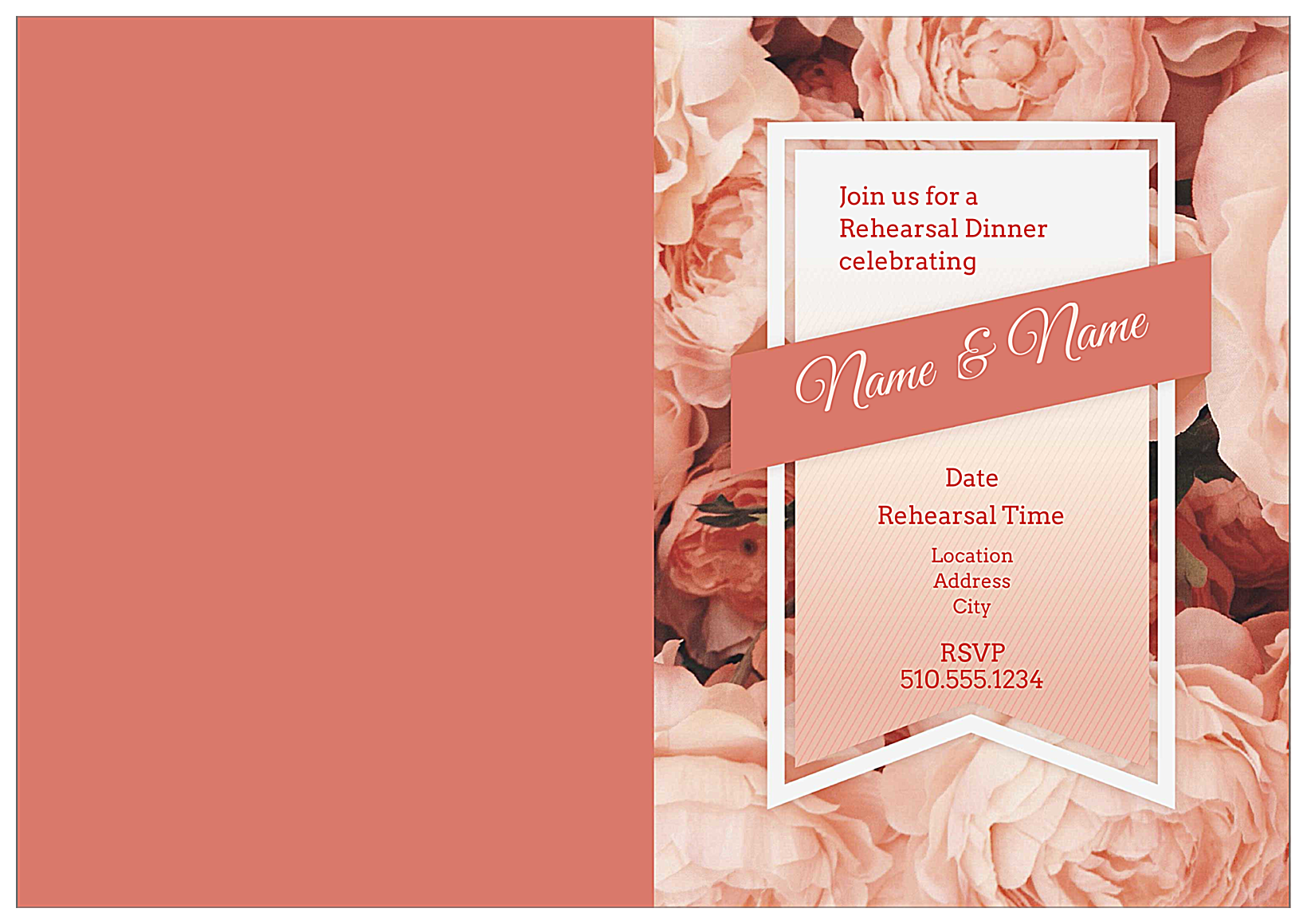 Bouquet and Ribbon front - Greeting Cards Maker