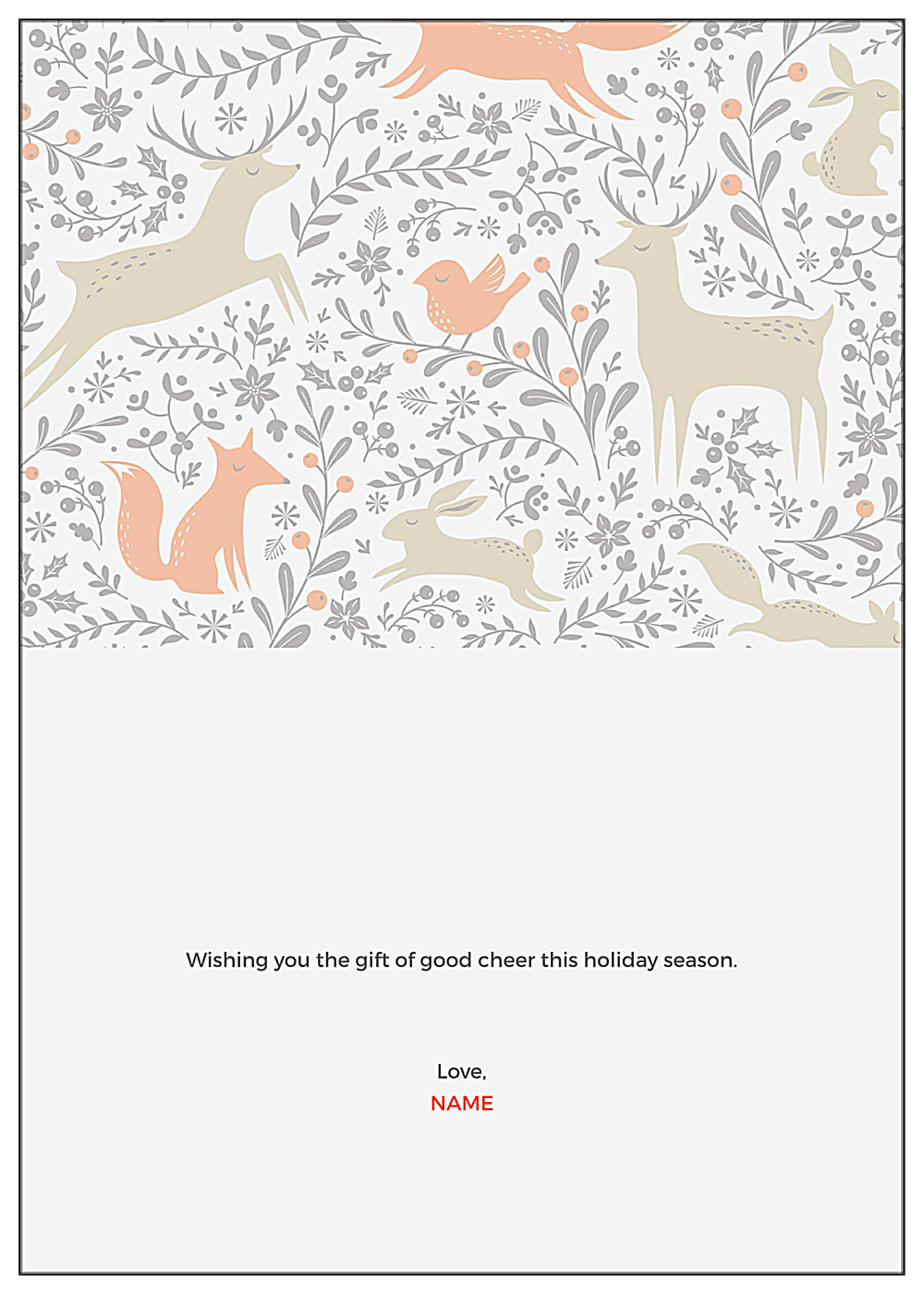 Holiday Deer back - Greeting Cards Maker