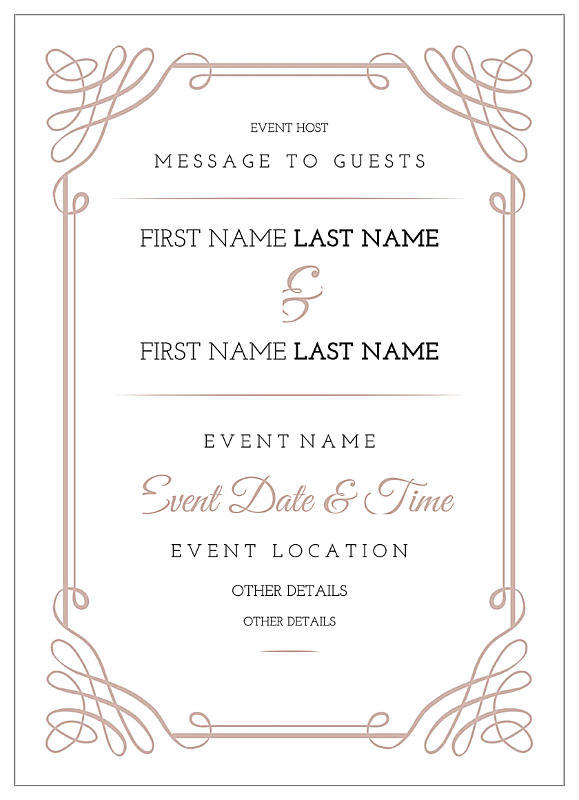Free Scroll Down the Aisle Invitation Card Design Template back - Invitation Cards Maker