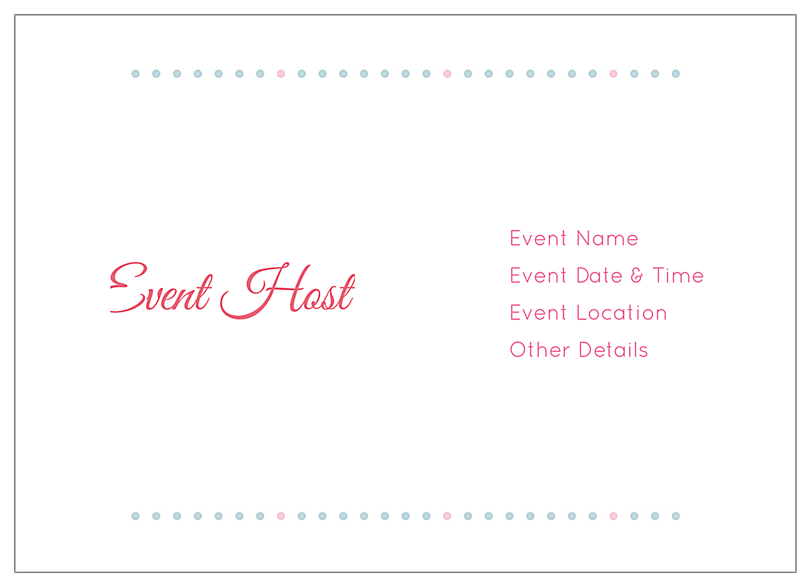 Easy-To-Personalize Flower Dots Invitation Card Templates back - Invitation Cards Maker