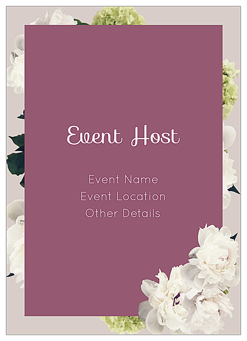 easy-to-use white flowers invitation card design templates