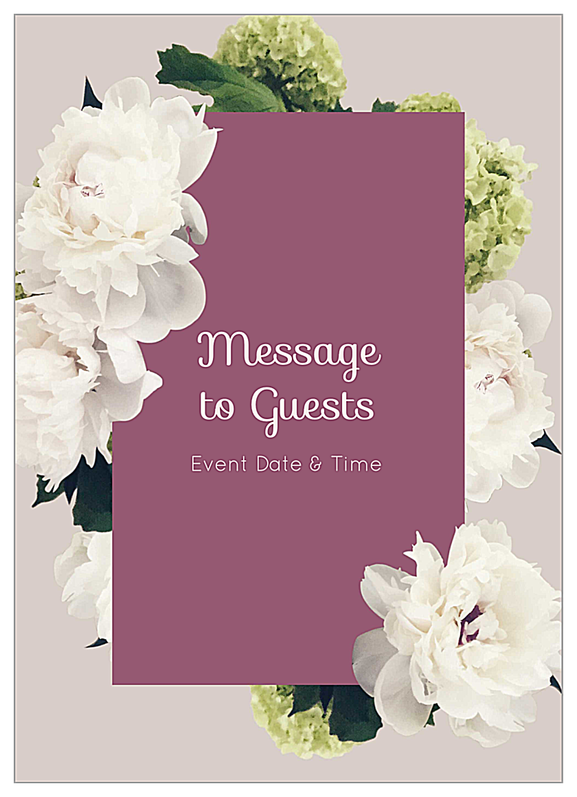 easy-to-use white flowers invitation card design templates