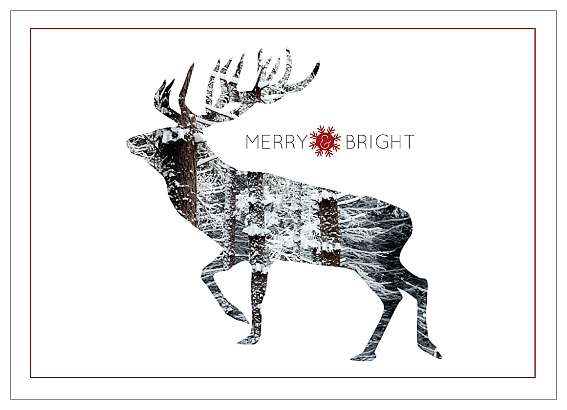 Snowy Reindeer front - Invitation Cards Maker