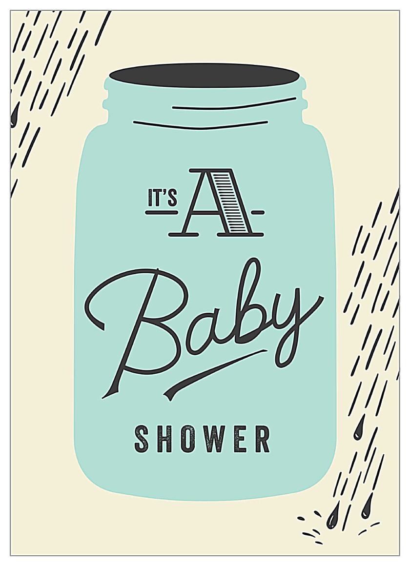 Raindrops Baby Shower front - Invitation Cards Maker