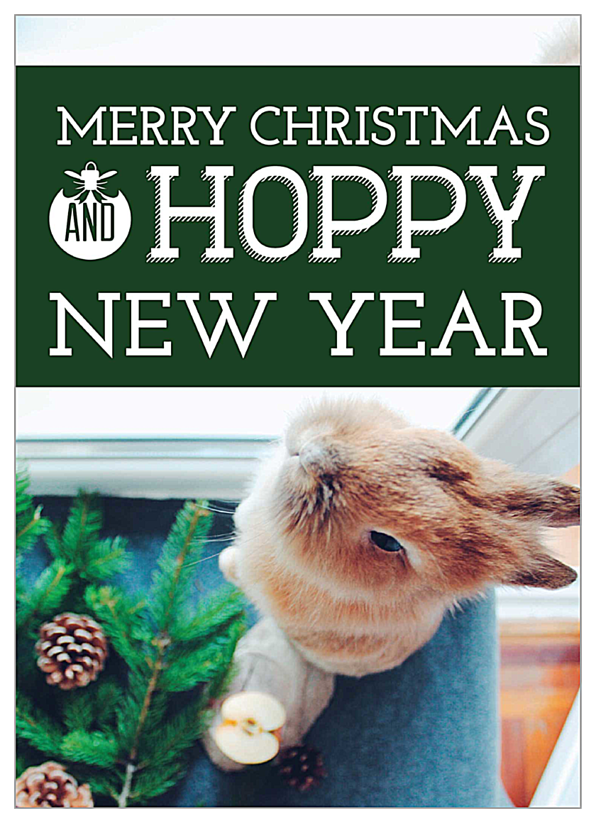 Hoppy Happy Holiday front - Invitation Cards Maker