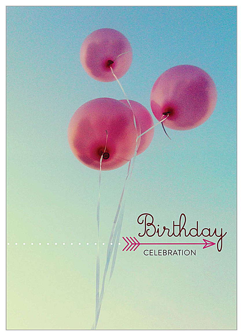 Birthday Balloons front - Invitation Cards Maker