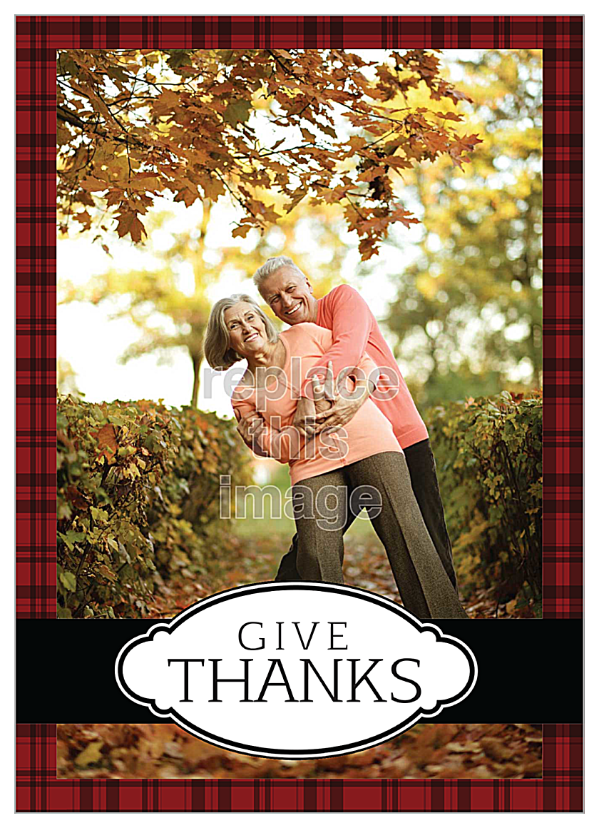 Thanks Plaid front - Invitation Cards Maker