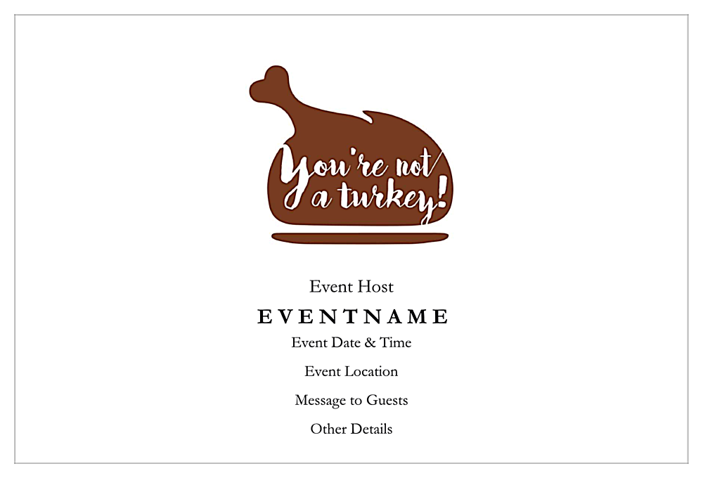 Funny Turkey Day back - Invitation Cards Maker