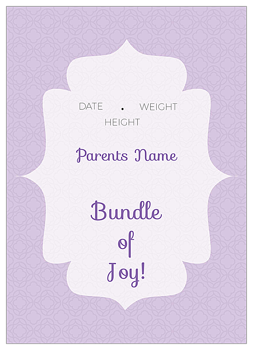 Bundle of Joy back - Invitation Cards Maker