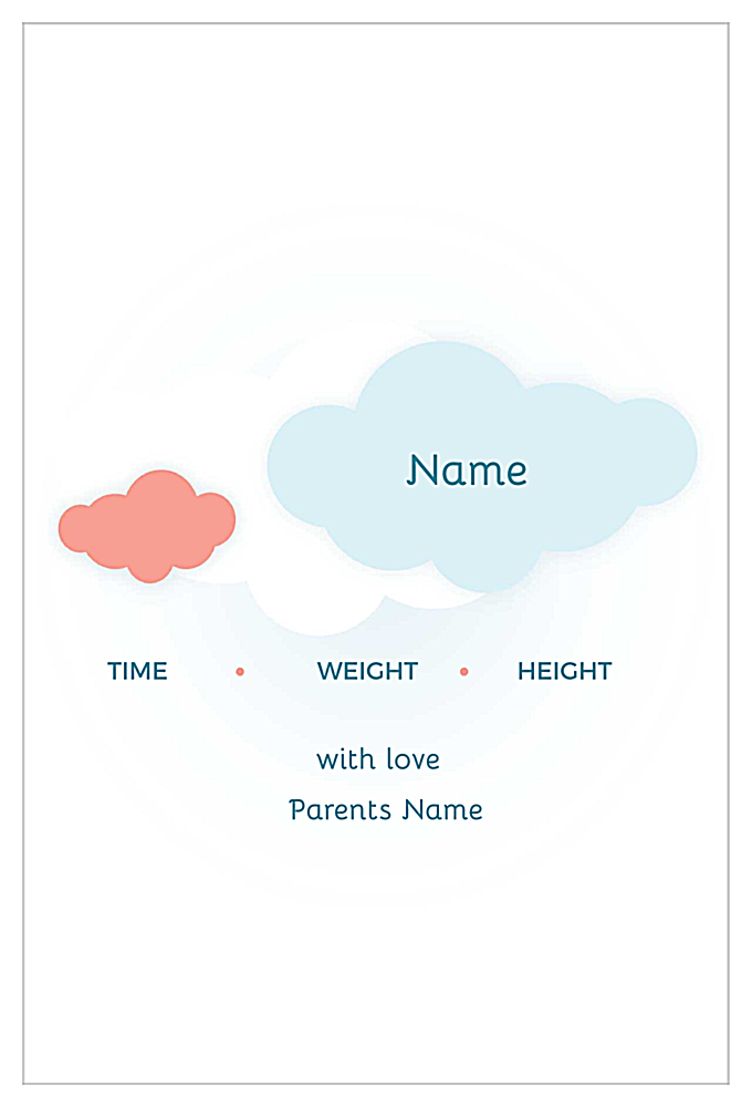 Baby Clouds back - Invitation Cards Maker