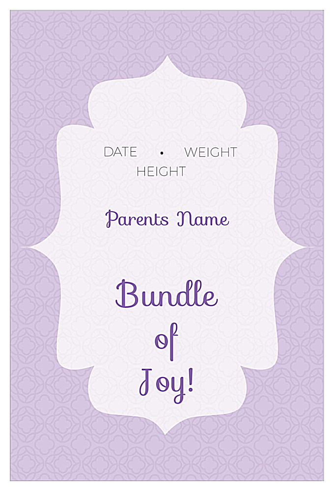 Bundle of Joy back - Invitation Cards Maker