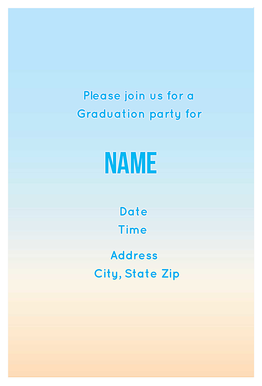 Grad Cap Party back - Invitation Cards Maker